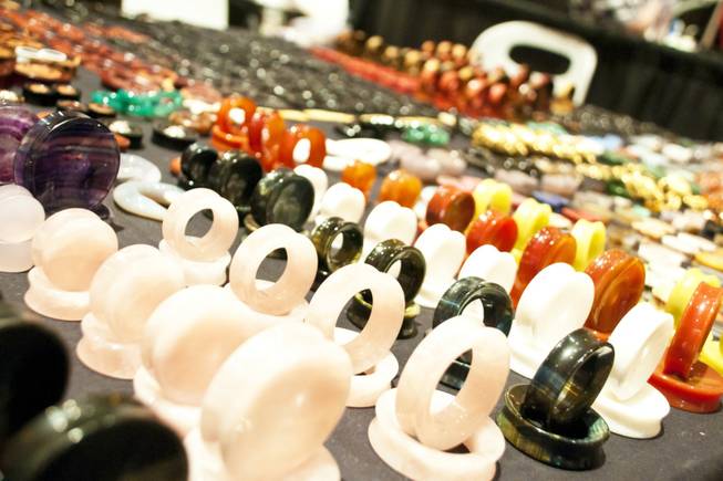 Assorted body jewelry is on display at the Evolve Body ...
